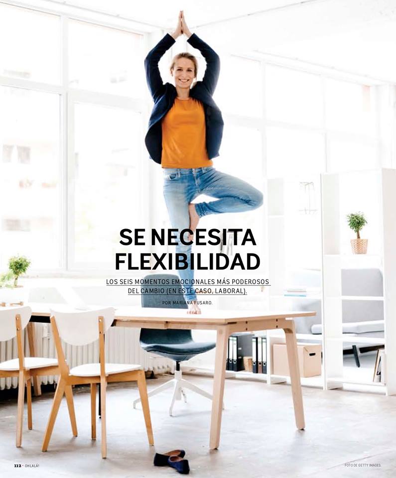 Nota a Andrea Churba "Se necesita Flexibilidad" en Revista Ohlalá
